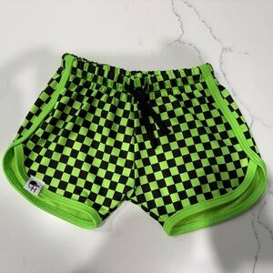 George hats Checkerboard Neon Green & Black